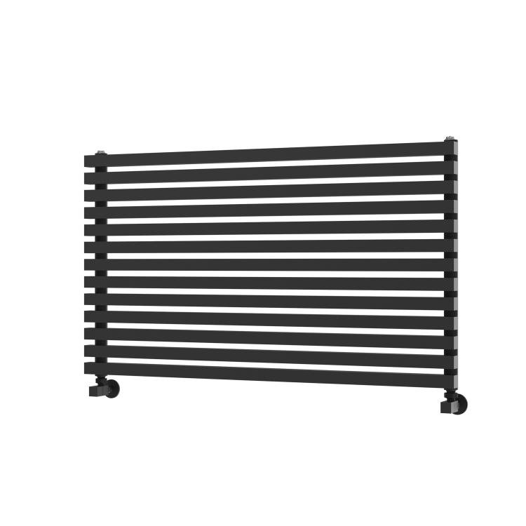 Ravello Linea Midnight Black Square Designer Radiator 585x1000mm Single Panel 2785 BTU - Horizontal Bars - Image 5