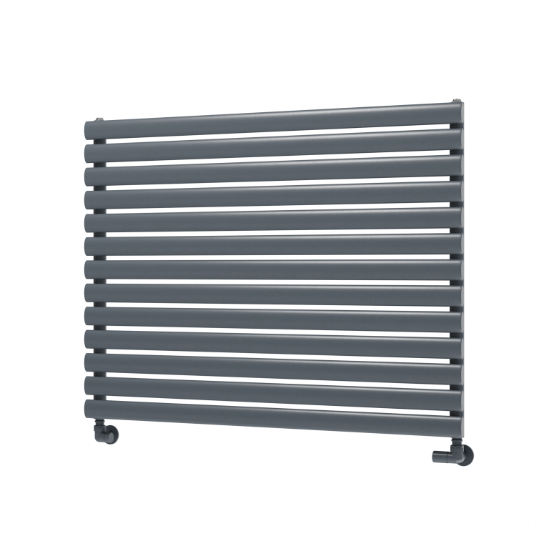 Sorrento Linea Dark Grey Anthracite Oval Designer Radiator 767x1000mm Single Panel 3147 BTU - Horizontal Bars - Image 5