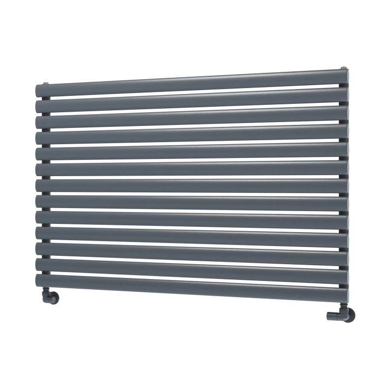 Sorrento Linea Dark Grey Anthracite Oval Designer Radiator 767x1200mm Single Panel 3724 BTU - Horizontal Bars - Image 5