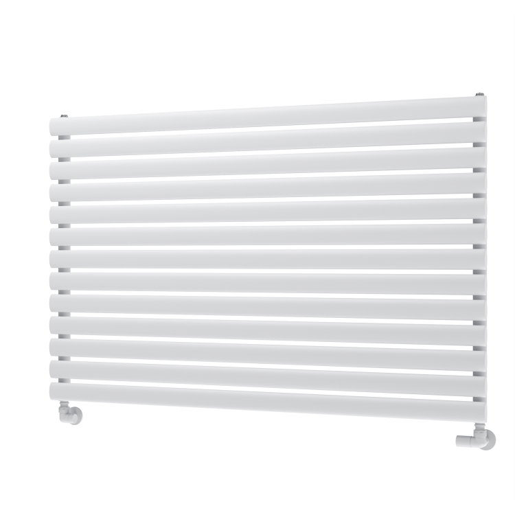 Sorrento Linea White Oval Designer Radiator 767x1200mm Single Panel 3724 BTU - Horizontal Bars - Image 5