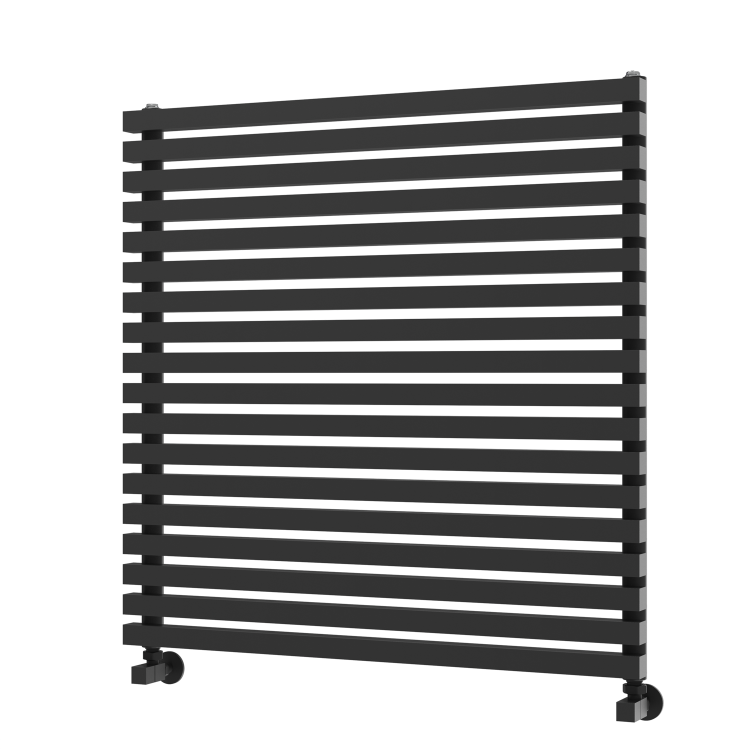 Ravello Linea Midnight Black Square Designer Radiator 810x800mm Single Panel 3150 BTU - Horizontal Bars - Image 5