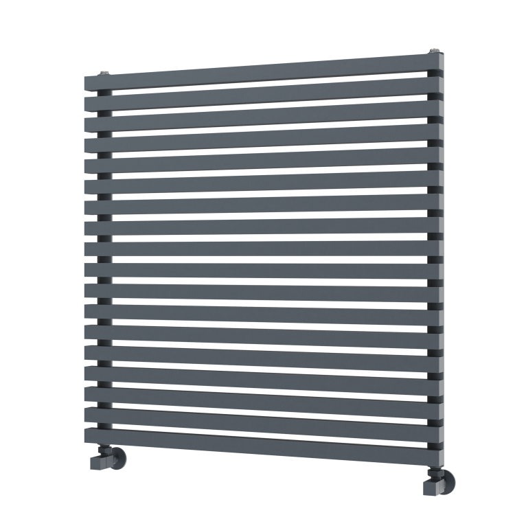 Ravello Linea Dark Grey Anthracite Square Designer Radiator 810x800mm Single Panel 3150 BTU - Horizontal Bars - Image 5