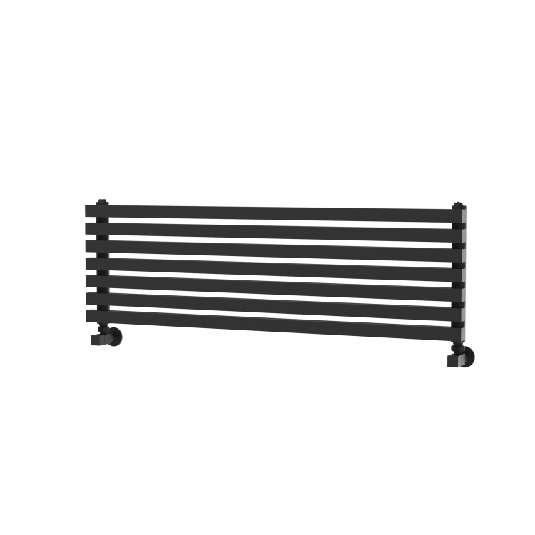 Ravello Linea Midnight Black Square Designer Radiator 315x1000mm Single Panel 1502 BTU - Horizontal Bars - Image 4