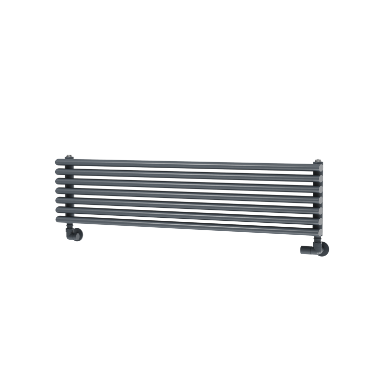 Ventura Linea Dark Grey Anthracite Oval Unique Designer Radiator 245x1000mm Single Panel 1242 BTU - Horizontal Bars - Image 5