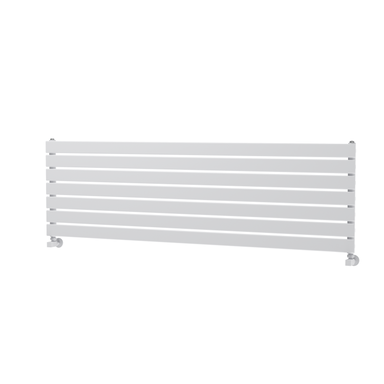 Riace Linea White Flat Designer Radiator 490x1600mm Single Panel 2952 BTU - Horizontal Bars - Image 5