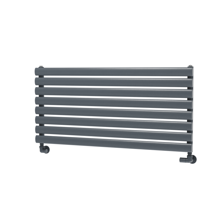 Sorrento Linea Dark Grey Anthracite Oval Designer Radiator 472x1000mm Single Panel 1935 BTU - Horizontal Bars - Image 5