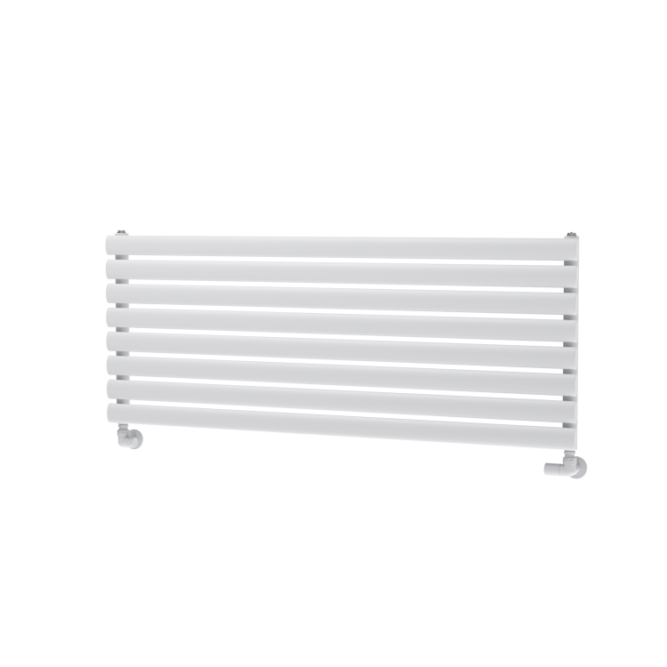 Sorrento Linea White Oval Designer Radiator 413x1400mm Single Panel 2321 BTU - Horizontal Bars - Image 5