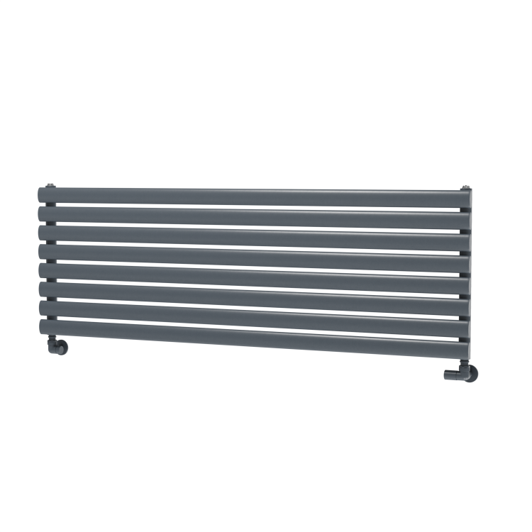 Sorrento Linea Dark Grey Anthracite Oval Designer Radiator 472x1400mm Single Panel 2655 BTU - Horizontal Bars - Image 5