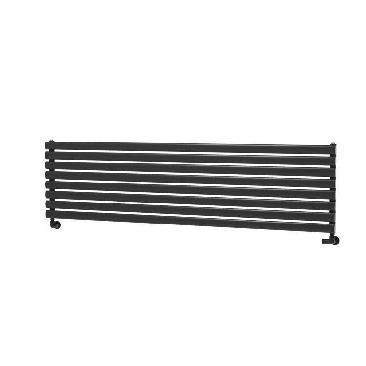 Sorrento Linea Midnight Black Oval Designer Radiator 472x1800mm Single Panel 3403 BTU - Horizontal Bars - Image 5