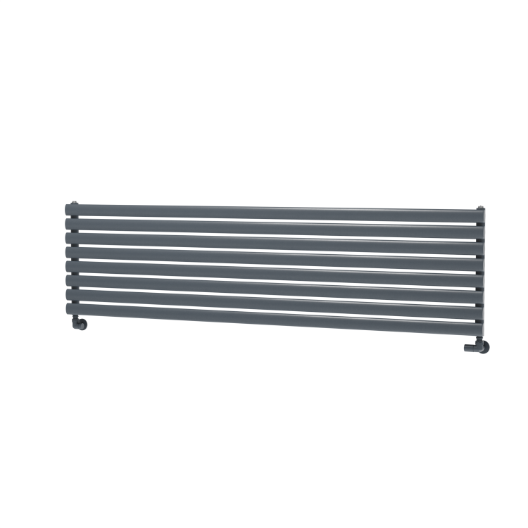 Sorrento Linea Dark Grey Anthracite Oval Designer Radiator 472x1800mm Single Panel 3403 BTU - Horizontal Bars - Image 5