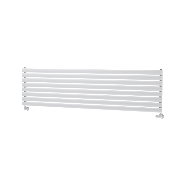 Sorrento Linea White Oval Designer Radiator 472x1800mm Single Panel 3403 BTU - Horizontal Bars - Image 5