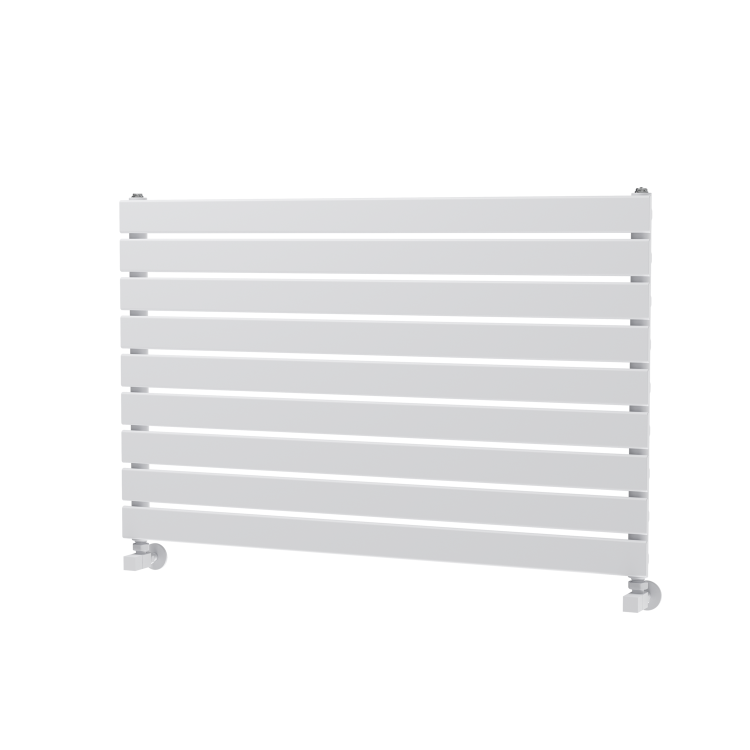 Riace Linea White Flat Designer Radiator 630x1000mm Single Panel 2433 BTU - Horizontal Bars - Image 5