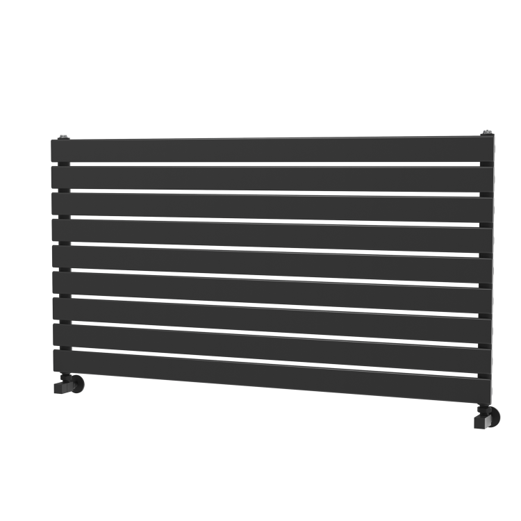 Riace Linea Midnight Black Flat Designer Radiator 630x1200mm Single Panel 2881 BTU - Horizontal Bars - Image 5