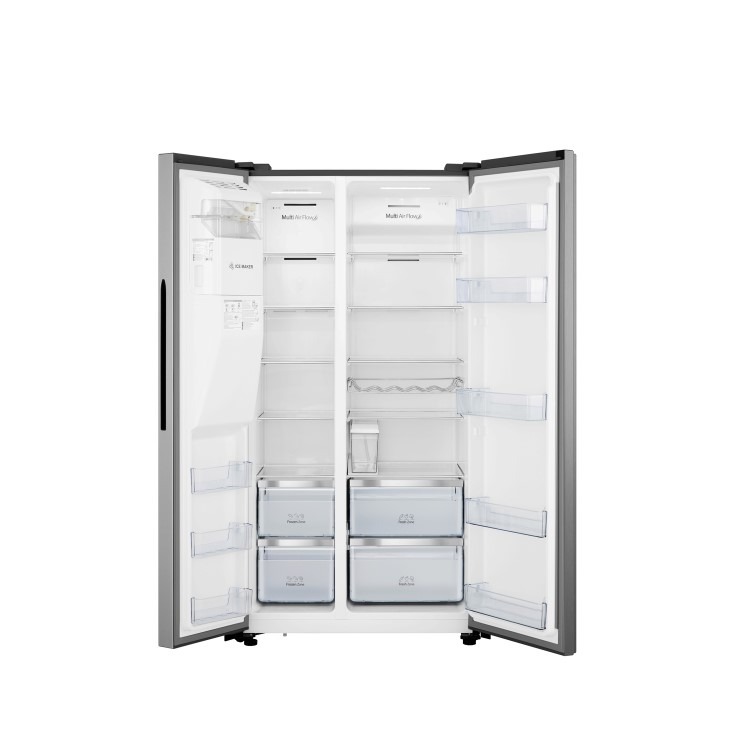 Hisense 562 Litre Freestanding American Fridge Freezer - Stainless Steel - Image 2