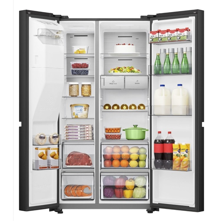 Hisense 632 Litre Side-By-Side American Fridge Freezer - Black - Image 6