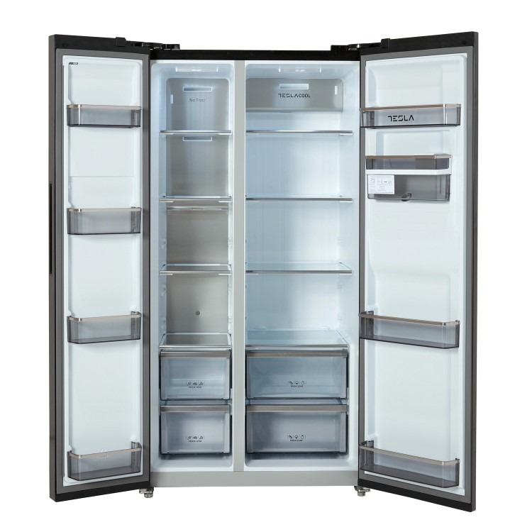 Tesla 582 Litre Side-By-Side American Fridge Freezer - Black - Image 6
