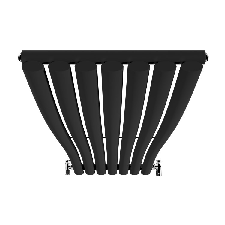 Onda Midnight Black Vertical Oval Waved Designer Radiator 1800x413mm Single Panel 2926 BTU - Image 6