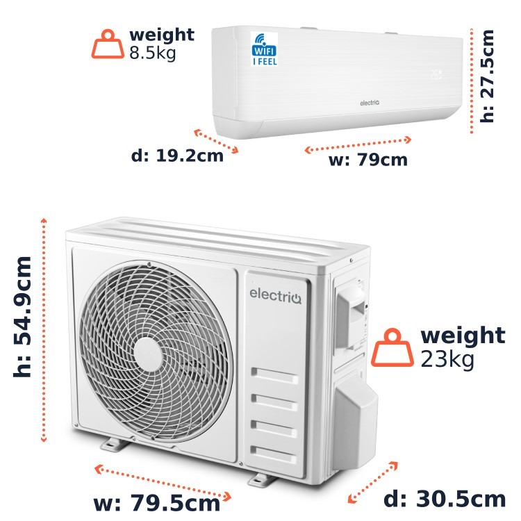 electriQ iQool 9000 BTU Smart A+++ Wall Mounted Split Air Conditioner with Heat Pump - 5m Pipe Kit Included - Image 6