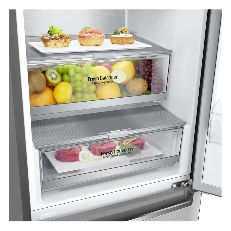 Refurbished LG GBB92STAXP Freestanding 384 Litre 70/30 Frost Free Fridge Freezer Stainless Steel - Image 6