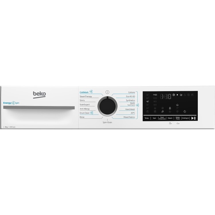 Beko IronFast RecycledTub® 8kg 1400rpm Washing Machine - White - Image 7