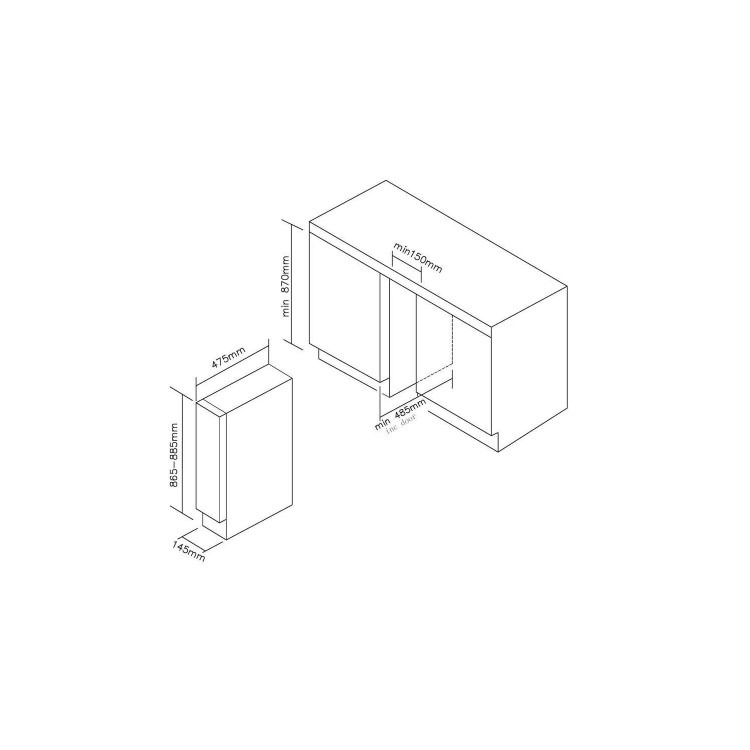 Candy 7 Bottle Capacity Single Zone Built in Wine Cooler - Black - Image 4