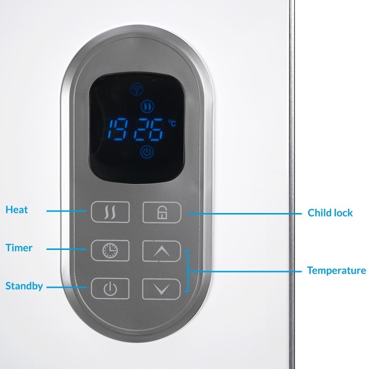 electriQ 1500W Smart Wall Mountable Panel Heater with Thermostat and Weekly Timer - Bathroom Safe - Image 7