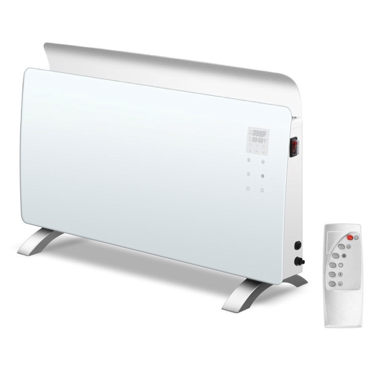 electriQ 2000W Smart Curved Designer Glass Panel Heater - Wall Mountable & Bathroom Safe - White - Image 7