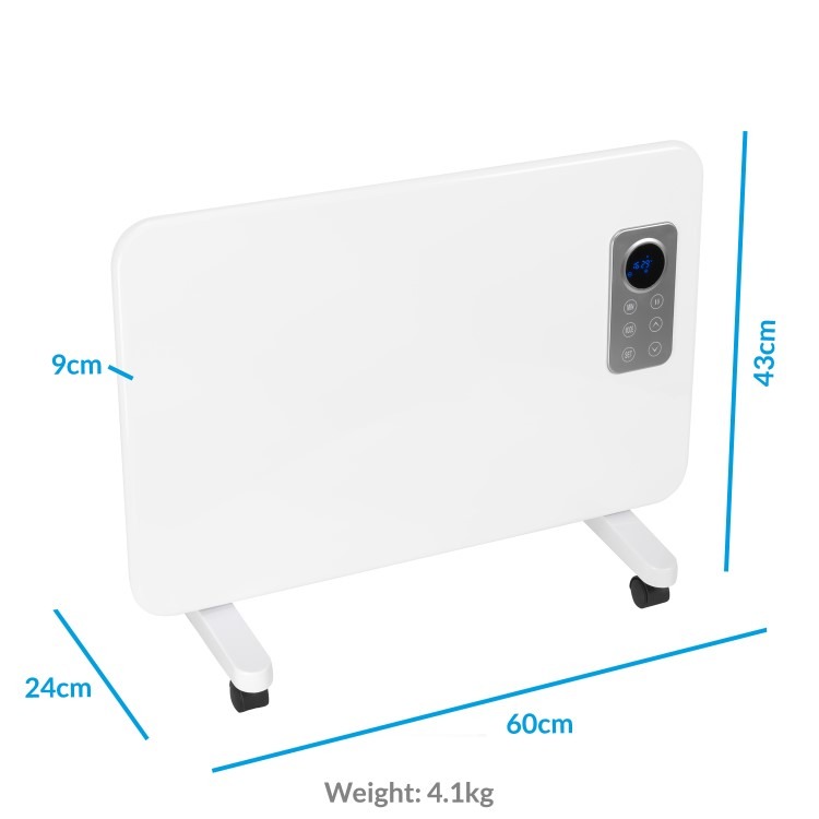 electriQ 1000W Slim Wall Mountable Panel Heater with Thermostat and Weekly Timer - Bathroom Safe - Image 7