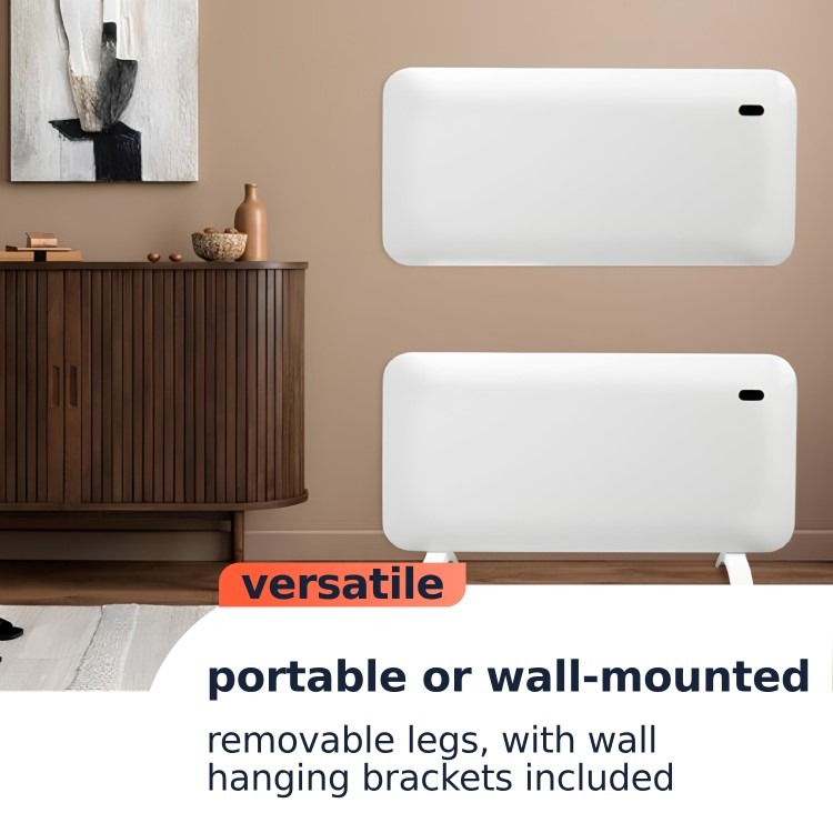 electriQ 2000W Smart Electric Designer Panel Heater - Wall Mountable & Bathroom Safe - White - Image 8