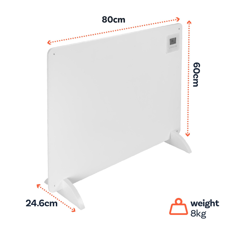 electriQ 550W Smart Infrared Eco Heater - Wall Mountable or Free Standing Paintable - 800 x 600mm - Image 6
