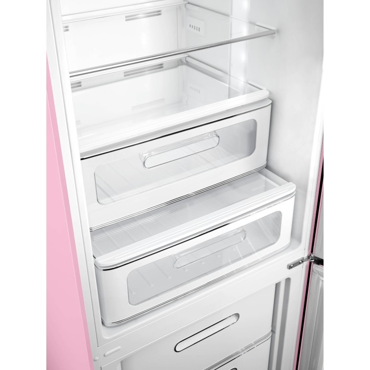 Smeg 331 Litre Fifties Style Right Hand Hinge 70/30 Fridge Freezer - Pink - Image 6