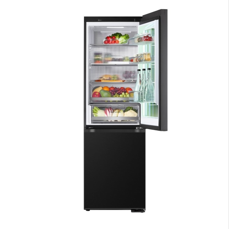 LG InstaView™ 349 Litre 60/40 Fridge Freezer - Black - Image 7