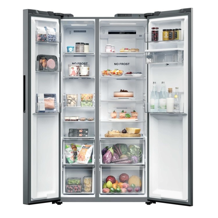 Hoover 523 Litre Side-by-Side American Fridge Freezer - Inox - Image 2