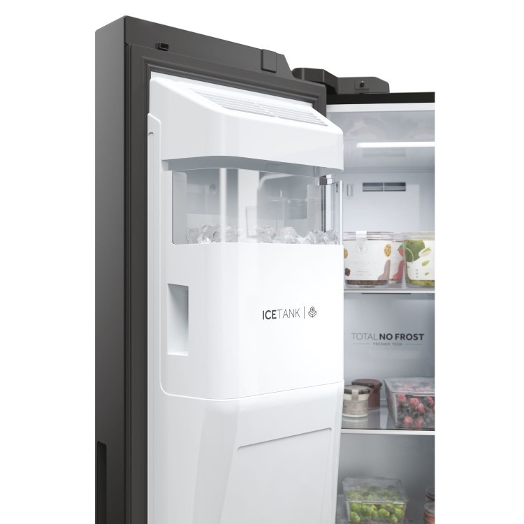 Haier Series 7 601 Litre Side-by-Side American Fridge Freezer - Black - Image 7