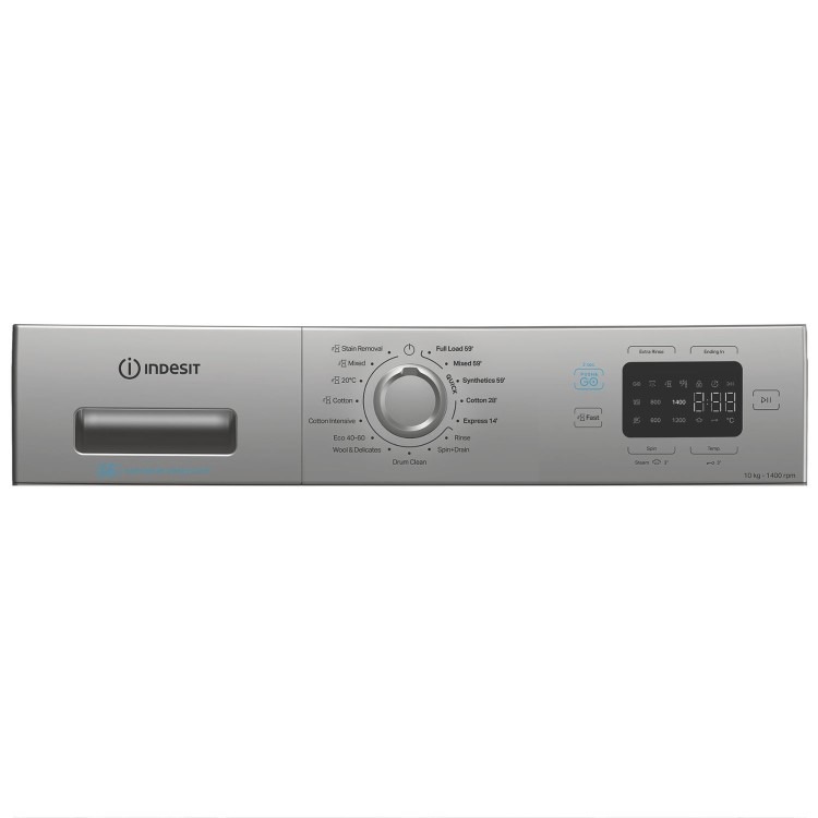 Indesit Push&Go 10kg 1400rpm Washing Machine - Silver - Image 8