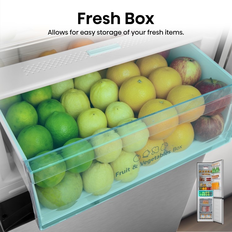 Hisense 336 Litre 60/40 Freestanding Fridge Freezer - Stainless Steel - Image 7