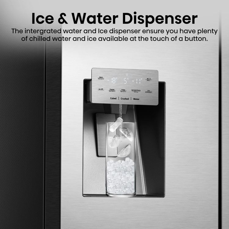 Hisense 584 Litre 4 Door American Fridge Freezer Non Plumbed Water Dispenser - Grey - Image 7