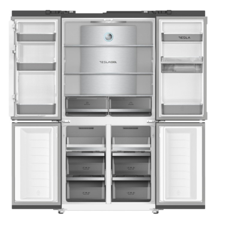 Tesla 563 Litres Four Door American Fridge Freezer - Black - Image 7