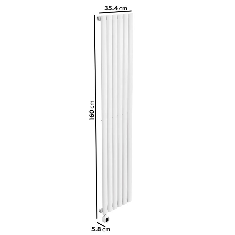 White Vertical Smart Electric Radiator with Wi-Fi Thermostat - 1000W - H1600xW354mm - Bathroom Safe - Image 9