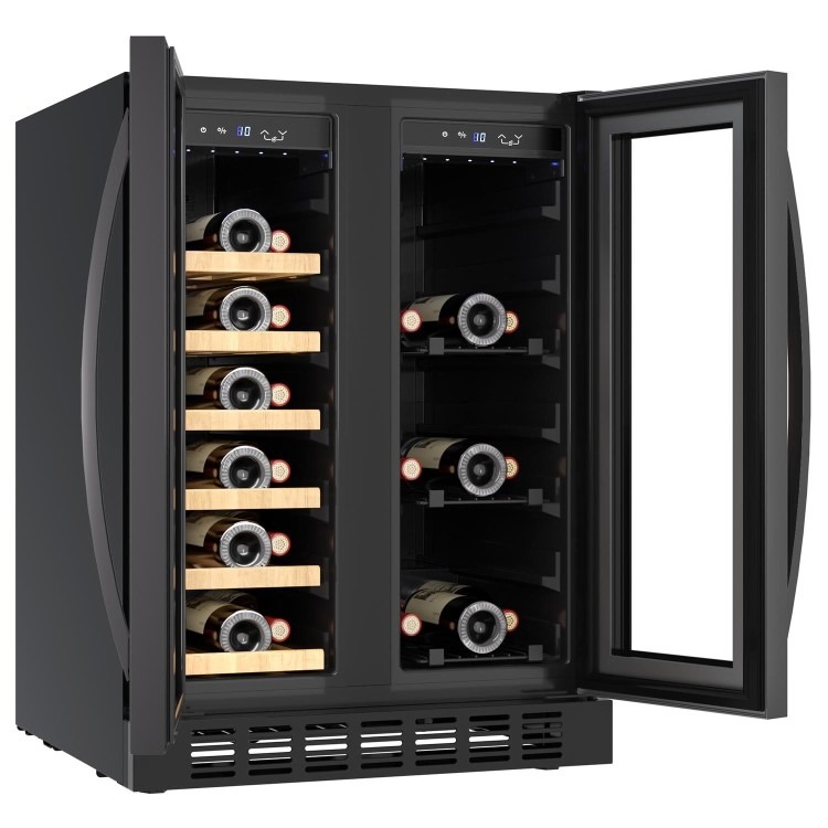 electriQ Dual Zone Wine and Drinks Cooler - Black Glass - Image 7