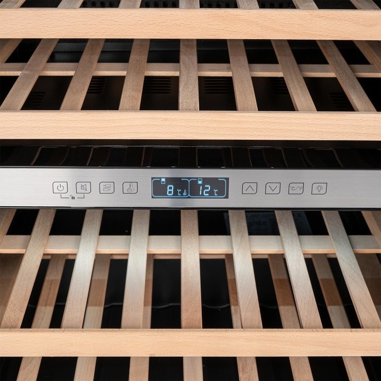 electriQ 46 Bottle Capacity Full Range Dual Zone Wine Cooler - Stainless Steel - Image 7