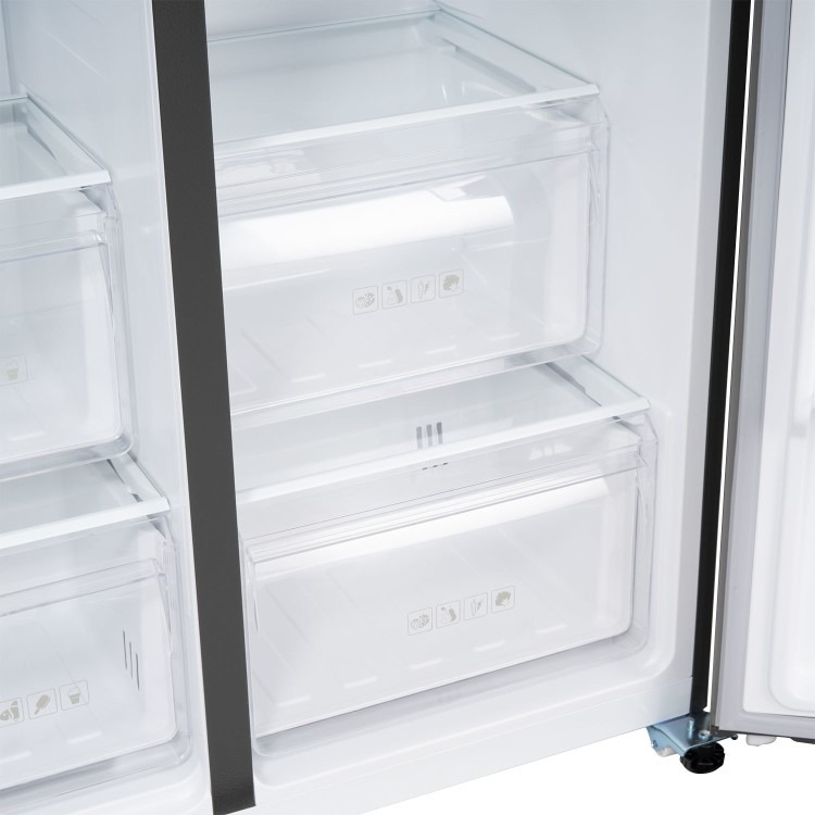 electriQ 513 Litre Side-by-Side American Fridge Freezer – Stainless Steel - Image 7