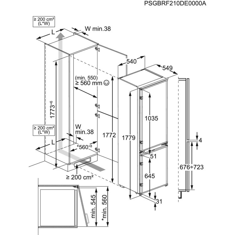 AEG 5000 Series 271 Litre 70/30 Integrated Fridge Freezer - Image 8