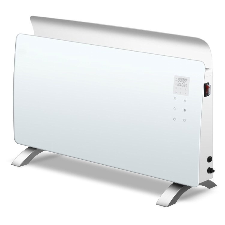 electriQ 2000W Smart Curved Designer Glass Panel Heater - Wall Mountable & Bathroom Safe - White - Image 8