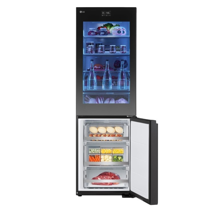 LG InstaView™ 349 Litre 60/40 Fridge Freezer - Black - Image 8