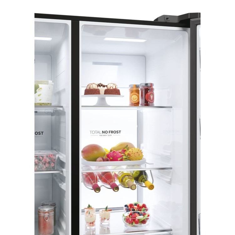 Haier Series 7 601 Litre Side-by-Side American Fridge Freezer - Black - Image 8