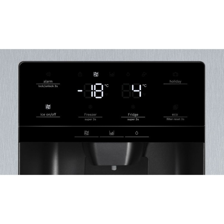 Bosch 533 Litre Side-By-Side American Fridge Freezer - Stainless steel - Image 8