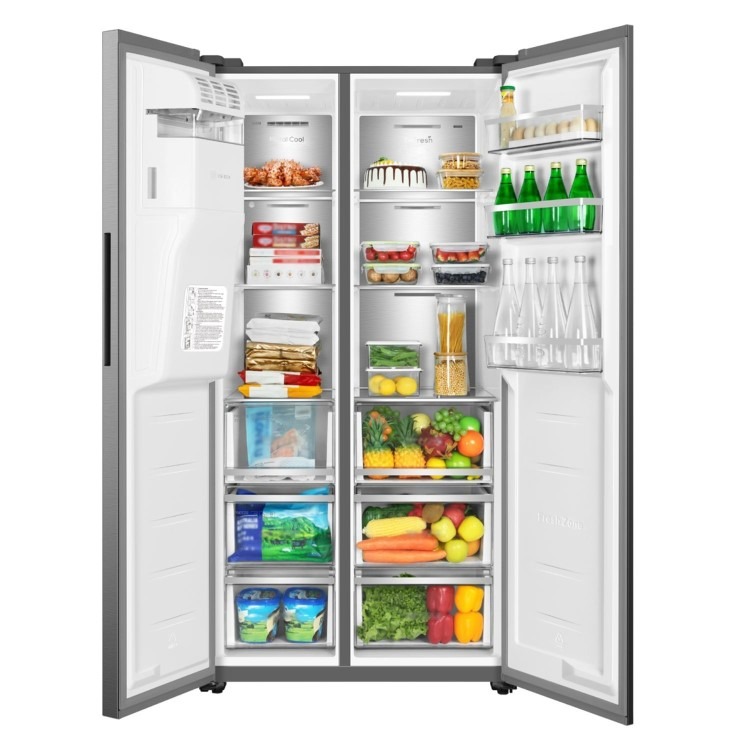 TCL 591 Litre Side by Side American Fridge Freezer - Stainless Steel - Image 7