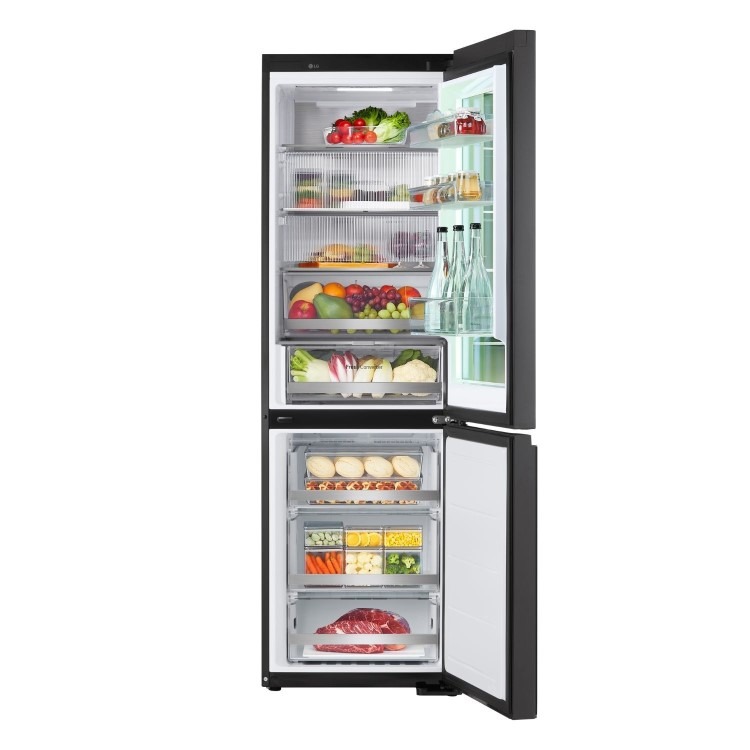 LG InstaView™ 349 Litre 60/40 Fridge Freezer - Black - Image 9