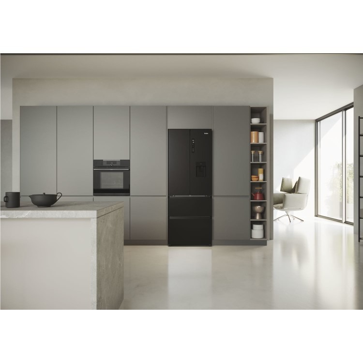 Haier FD 70 Series 5 444 Litre French Style American Fridge Freezer - Black - Image 9